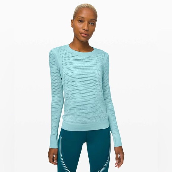 lululemon athletica Tops - Lululemon Breeze By Long Sleeve *Squad - Sea Frost / Sea Frost